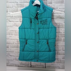 Cowgirl Tuff Co. Women Never Give Up Vest XL Full-Zip Lightweight Turquoise